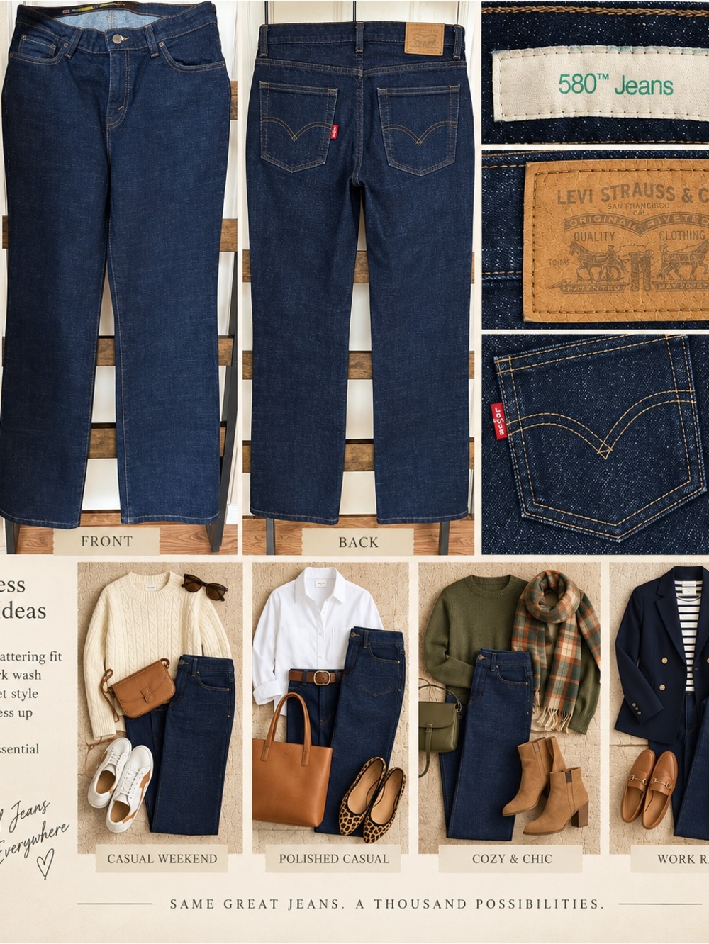 Indigo Relaxed Straight Jeans